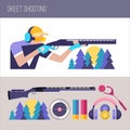 Shooting Skeet. Set of design elements. Vector illustration