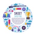 Shooting Skeet. Set of elements located in a circle. With