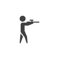Shooting sport rifle vector icon