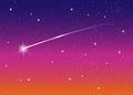 Shooting star background against dark blue starry night sky, vector illustration Royalty Free Stock Photo