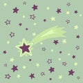 Shooting star background against starry night sky, vector illustration eps10 Royalty Free Stock Photo