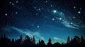 Shooting star brightens dark blue starry night sky with galaxy lights and falling meteorite Royalty Free Stock Photo