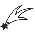 A shooting star. Flat black icon. Vector illustration.