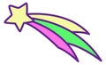 Shooting star icon. Color comet sign. Wish symbol