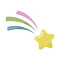 Shooting star illustration. Magic comet symbol. Cosmic wonder element. Vector light streak. Royalty Free Stock Photo
