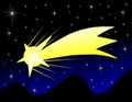 Stylized Shooting star in a starry sky