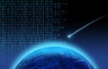 Shooting star over binary world Royalty Free Stock Photo