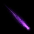 Shooting star. Realistic neon meteor with sparkling dust trail