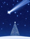 shooting star for wishing going across the sky during christmas Royalty Free Stock Photo