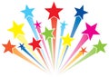 Colorful shooting stars logo