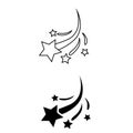 Shooting stars icon vector. Comet tail or star trail illustration sign. fireworks symbol or logo.
