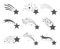 Shooting stars with tails icons Royalty Free Stock Photo