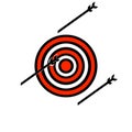 Shooting target illustration arrow goal cartoon winning fail