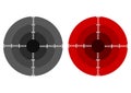 Illustration of shooting targets for shooting practice and archery in two different colors Royalty Free Stock Photo