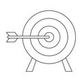 Shooting target objetive goal cartoon in black and white Royalty Free Stock Photo