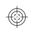 Shooting target vector icon in flat style. Aim sniper symbol illustration on white background. Target aim business concept