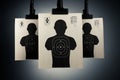 Shooting targets on a grey background