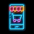 Shop Application neon glow icon illustration