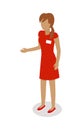 Shop Assistant Isolated on White. Seller Character Royalty Free Stock Photo