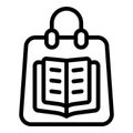 Shop bag books icon outline vector. Open shop read Royalty Free Stock Photo
