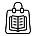 Shop bag books icon outline vector. Open shop read