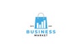 Shop bag market analytics graph logo design business
