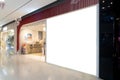 Shop billboard Mockup on Store front in Shopping Mall Royalty Free Stock Photo