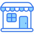 shop Blue Outline icon, Shopping and Discount Sale icon