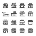 Shop building icon set, vector eps10