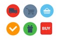 Shop buttons vector set. Royalty Free Stock Photo