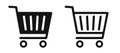 Shop cart icon, buy and sale symbol. Full and empty shopping cart. Shopping basket icon sign Ã¢â¬â vector