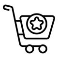 Shop cart icon outline vector. Online basket