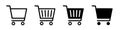 Shop cart icon set, buy and sale symbol. Full and empty shopping cart. Shopping basket icon sign Ã¢â¬â vector