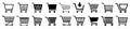 Shop cart icon set, buy and sale symbol. Full and empty shopping cart. Shopping basket icon sign Ã¢â¬â vector