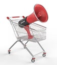 Shop cart and megaphone