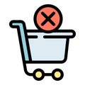 Shop cart payment cancellation icon vector flat Royalty Free Stock Photo