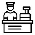 Shop cashier icon, outline style