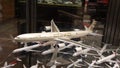 A large collection of replica airplanes of different airlines