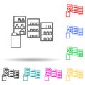 shop with counters multi color style icon. Simple thin line, outline vector of mall shopping center icons for ui and ux, website Royalty Free Stock Photo