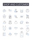 Shop and customer line icons collection. Business and client, Retail and purchaser, Store and consumer, Mart and shopper