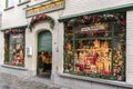 Shop decorated for Christmas Bruges
