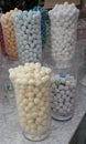 Shop display vase full of bath bombs sweet pastel colous