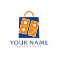 Shop Domino logo vector template, Creative Domino logo design concepts Royalty Free Stock Photo
