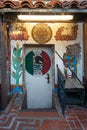 Shop door with vibrant murals. Olvera Street, Los Angeles, California Royalty Free Stock Photo