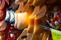 Shop with dutch wooden clogs Royalty Free Stock Photo