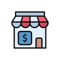 Shop, economy icon. Simple color with outline vector elements of economy icons for ui and ux, website or mobile application Royalty Free Stock Photo