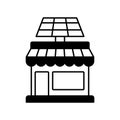 Shop electricity via solar Vector Icon which can easily modify or edit. Royalty Free Stock Photo