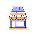 Shop electricity via solar Vector Icon which can easily modify or edit. Royalty Free Stock Photo