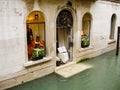 Shop in a flooded street. Venice, Italy.