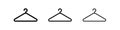 Shop hanger icon set. Hook sale logo. Coat rack illustration in vector flat Royalty Free Stock Photo